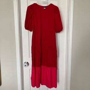Old Navy Red Poplin Dress